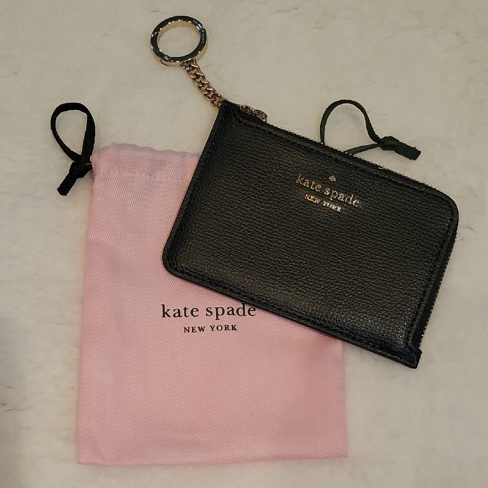 Kate Spade Black Leather Keychain Wallet